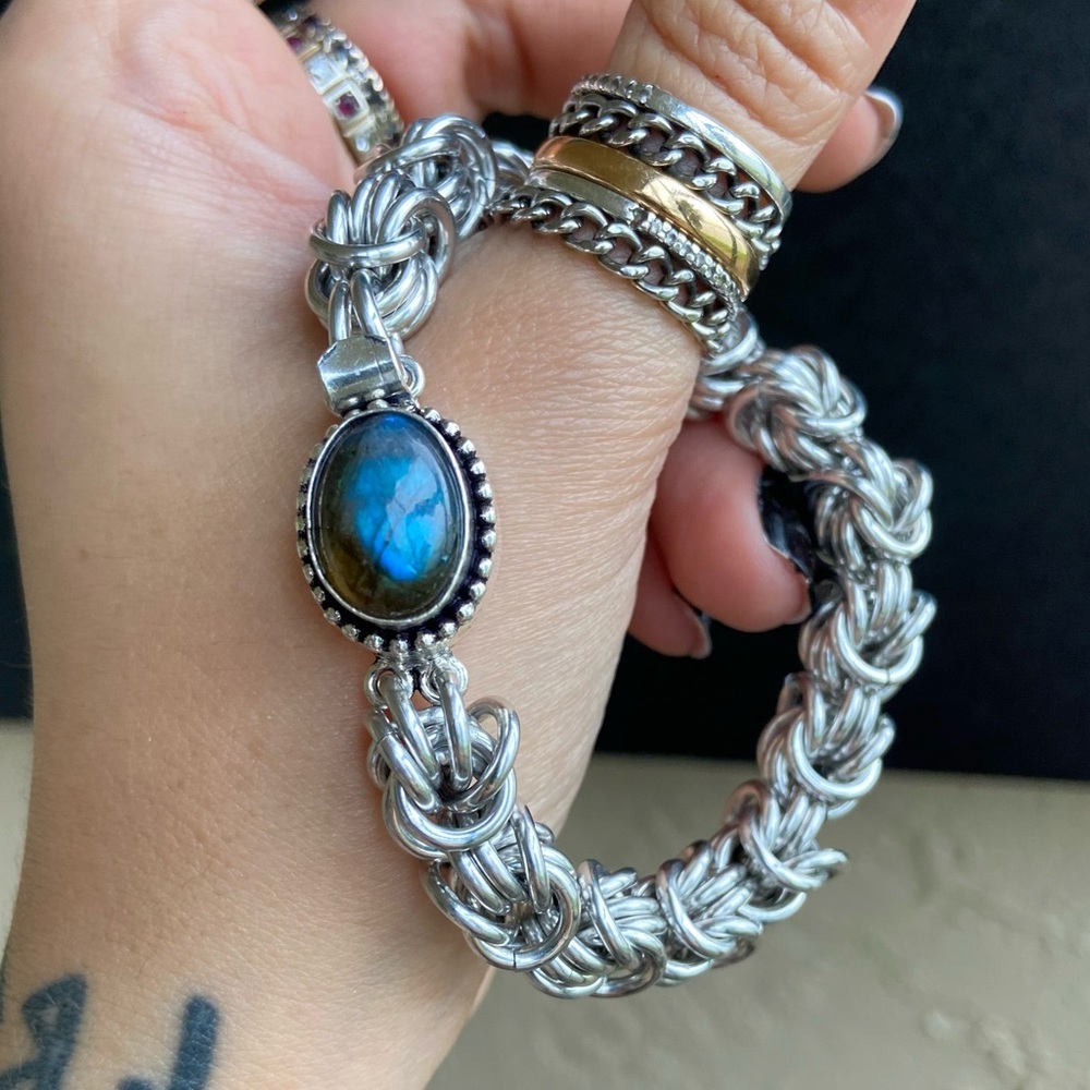 Labradorite maille bracelets 2 - Picture 3 of 16